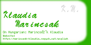 klaudia marincsak business card